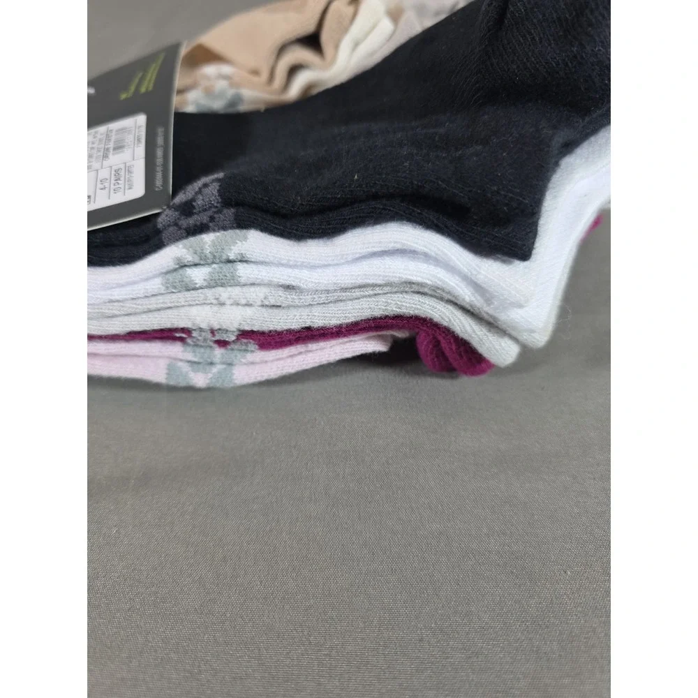 10-pack of All in Motion No-Show Socks Size (4-10) Multiple Colors Pastels
